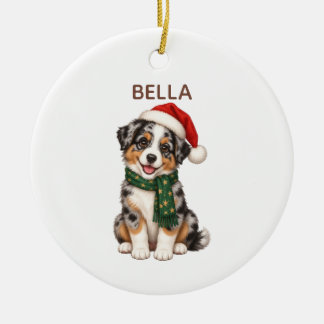 Australischer Schäferhund personalisierter Weihnac Keramik Ornament