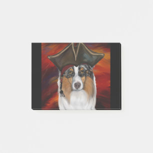 Australischer Schäferhund Pirat Post-it Klebezettel