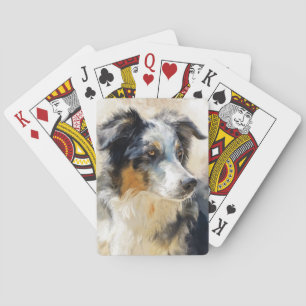 Australischer Schäferhund-Porträt Spielkarten