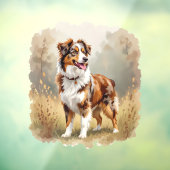Australischer Schäferhund Rot Merle Aussie Fensteraufkleber (Blatt 3)