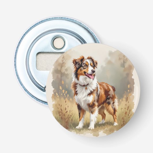 Australischer Schäferhund Rot Merle Aussie Flaschenöffner (Vorderseite)