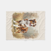 Australischer Schäferhund Rot Merle Aussie Fleecedecke (Vorderseite (Horizontal))