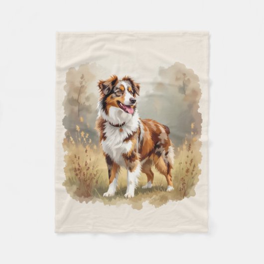 Australischer Schäferhund Rot Merle Aussie Fleecedecke (Vorderseite)