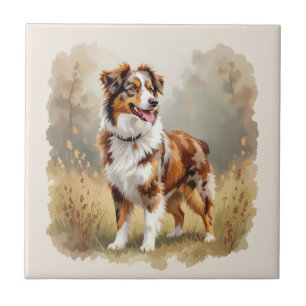 Australischer Schäferhund Rot Merle Aussie Fliese