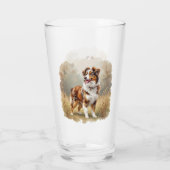 Australischer Schäferhund Rot Merle Aussie Glas (Rückseite)