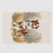 Australischer Schäferhund Rot Merle Aussie Golfhandtuch (Horizontal)