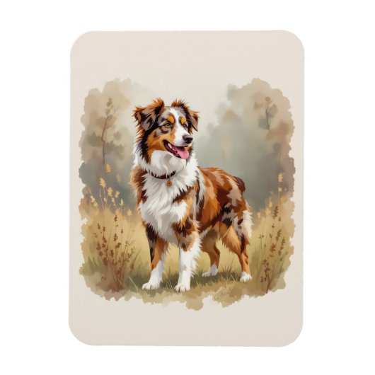 Australischer Schäferhund Rot Merle Aussie Magnet (Vertikal)