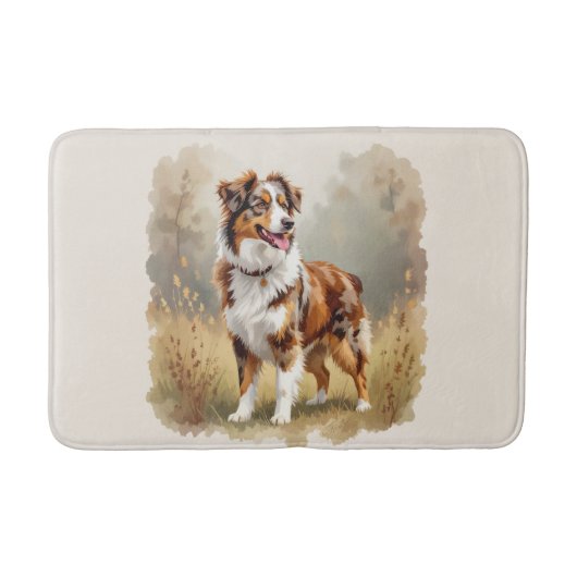 Australischer Schäferhund Roter Merle Aussie Badematte (Vorderseite)