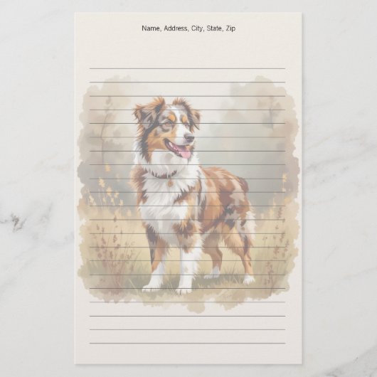 Australischer Schäferhund Roter Merle Aussie Briefpapier (Vorderseite)