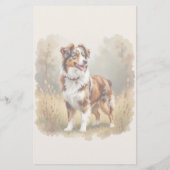 Australischer Schäferhund Roter Merle Aussie Briefpapier (Rückseite)