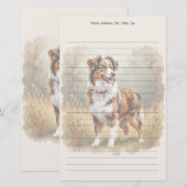 Australischer Schäferhund Roter Merle Aussie Briefpapier (Vorne/Hinten)