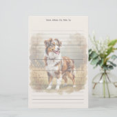 Australischer Schäferhund Roter Merle Aussie Briefpapier (Stehend Vorderseite)