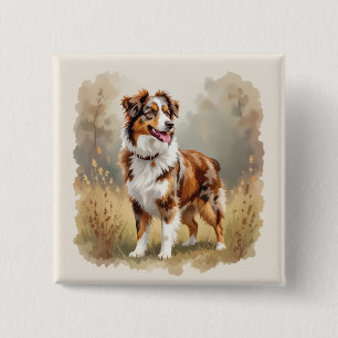 Australischer Schäferhund Roter Merle Aussie Button