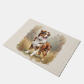 Australischer Schäferhund Roter Merle Aussie Fußmatte (Schrägansicht)