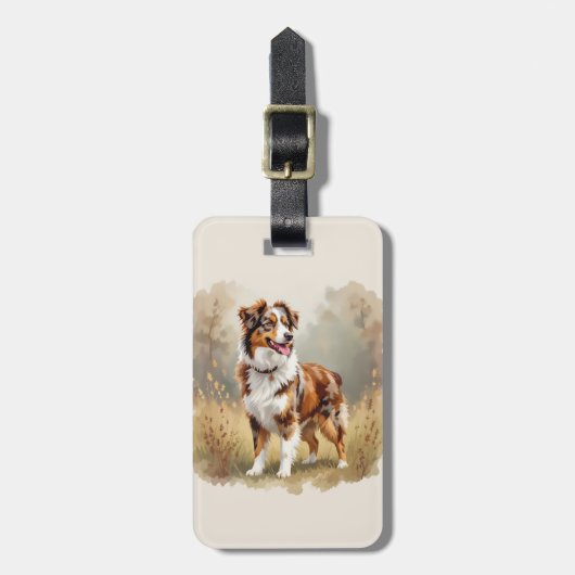Australischer Schäferhund Roter Merle Aussie Gepäckanhänger (Vorderseite vertikal)