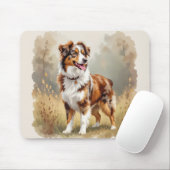 Australischer Schäferhund Roter Merle Aussie Mousepad (Mit Mouse)