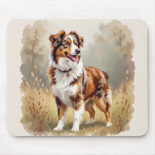 Australischer Schäferhund Roter Merle Aussie Mousepad (Vorne)