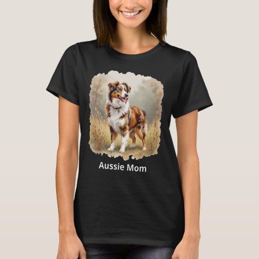 Australischer Schäferhund Roter Merle Aussie Mutte T-Shirt (Vorderseite)