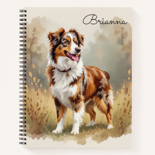 Australischer Schäferhund Roter Merle Aussie Notizblock (Vorderseite)
