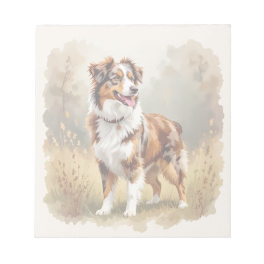 Australischer Schäferhund Roter Merle Aussie Notizblock (Vorderseite)