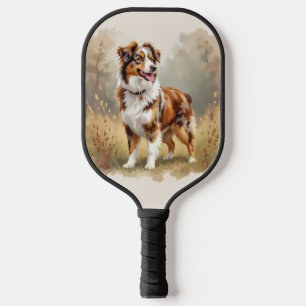 Australischer Schäferhund Roter Merle Aussie Pickleball Schläger