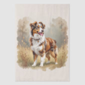 Australischer Schäferhund Roter Merle Aussie Seidenpapier (Vorderseite)