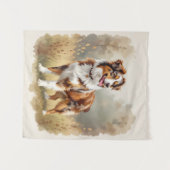 Australischer Schäferhund Roter Merle Aussie Wandteppich (Vorderseite (Horizontal))
