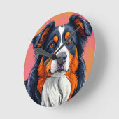 Australischer Schäferhund Runde Wanduhr (Winkel)