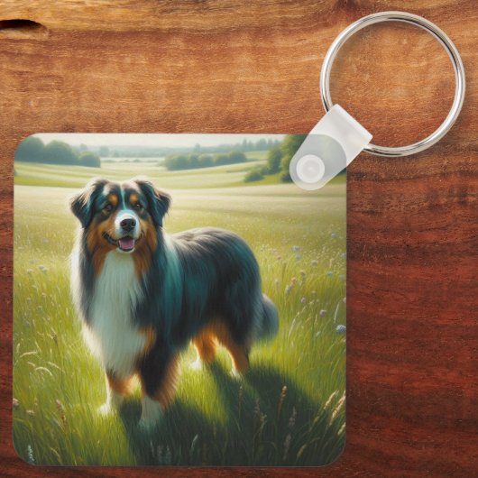 Australischer Schäferhund Schlüsselanhänger (Rückseite)