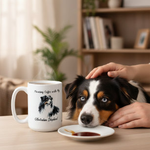 Australischer Schäferhund Schwarz Aquarell persona Jumbo-Tasse