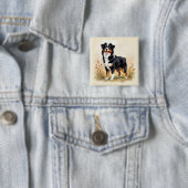 Australischer Schäferhund Schwarz Tricolor Aussie Button (Beispiel)