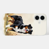 Australischer Schäferhund Schwarz Tricolor Aussie Case-Mate iPhone Hülle (Rückseite (Horizontal))
