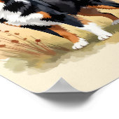 Australischer Schäferhund Schwarz Tricolor Aussie  Poster (Ecke)