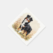 Australischer Schäferhund Schwarz Tricolor Aussie Serviette (Ecke)