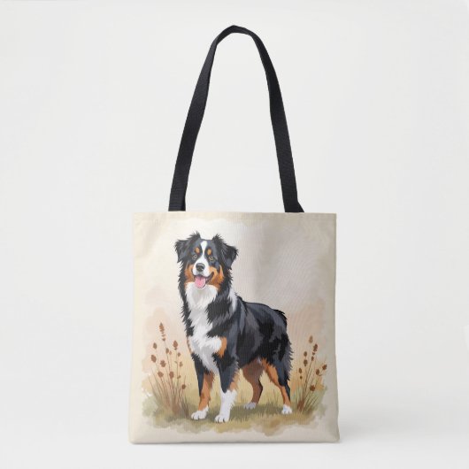 Australischer Schäferhund Schwarz Tricolor Aussie Tasche (Vorderseite)
