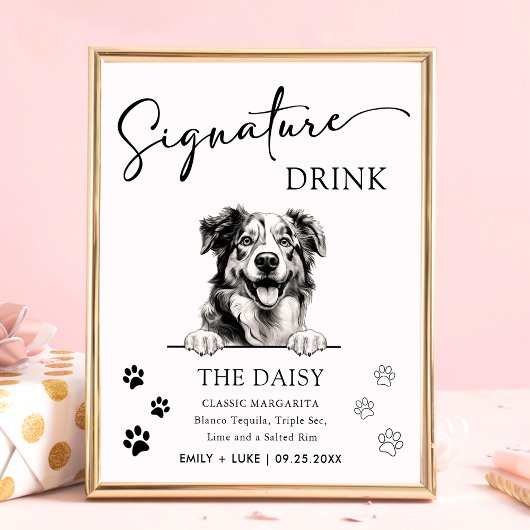 Australischer Schäferhund - Signature Drink Sign Poster