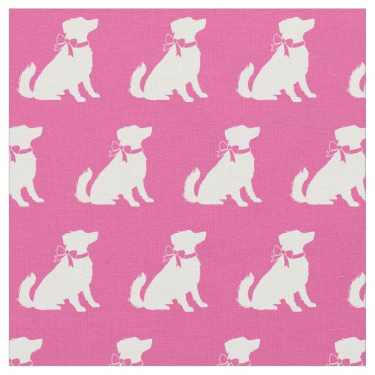 Australischer Schäferhund Silhouette Pet Aussie Pi Stoff (Nahaufnahme)