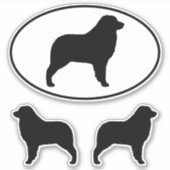 Australischer Schäferhund Silhouetten Vinyl Sticke Aufkleber (Vorderseite)