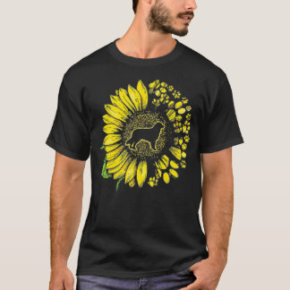 Australischer Schäferhund Sonnenblume mit Paws Aus T-Shirt