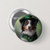 Australischer Schäferhund St. Patrick Button (Vorne & Hinten)