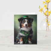 Australischer Schäferhund St. Patrick Karte (Gelbe Blume)