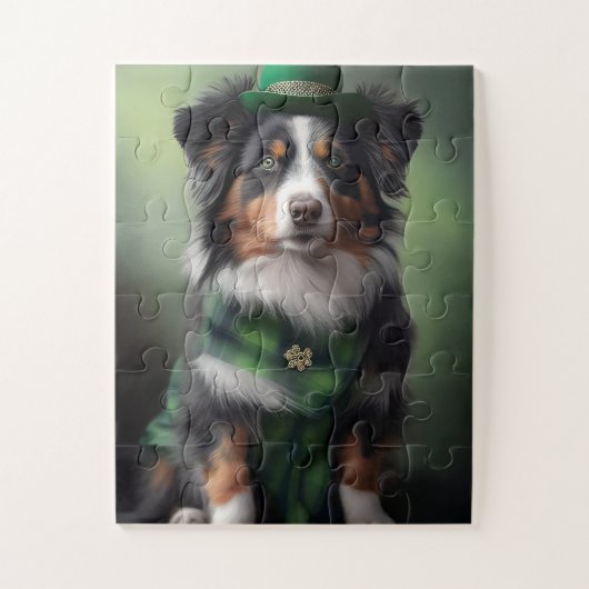 Australischer Schäferhund St. Patrick Puzzle (Vertikal)