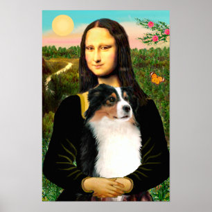Australischer Schäferhund (tri) & Mona Lisa Poster