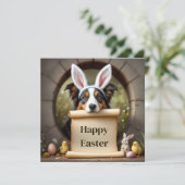 Australischer Schäferhund und die Botschaft Feiertagskarte (Stehend Vorderseite)