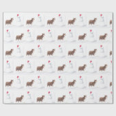 Australischer Schäferhund und Snowman Dog Art Wrap Geschenkpapier (Flach)