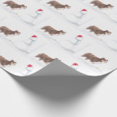 Australischer Schäferhund und Snowman Dog Art Wrap Geschenkpapier (Ecke)
