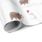 Australischer Schäferhund und Snowman Dog Art Wrap Geschenkpapier (Rolleneckpunkt)