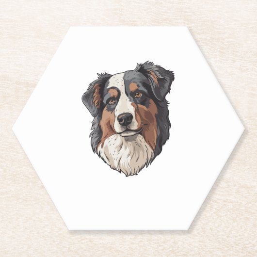 Australischer Schäferhund Untersetzer (Vorderseite)