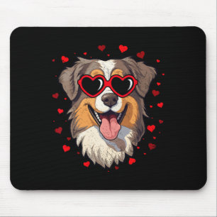 Australischer Schäferhund Valentinsherz Süßer Hund Mousepad