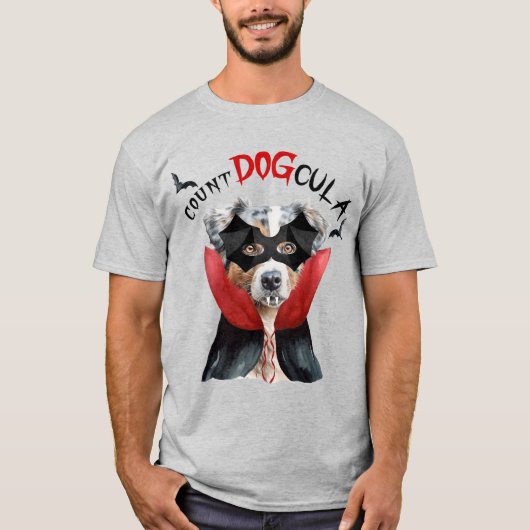 Australischer Schäferhund Vampire Dog Funny Hallow T-Shirt (Vorderseite)